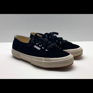 Superga velvet black sneakers.